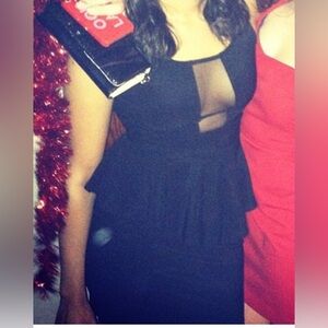 Elegant Black Peplum Dress